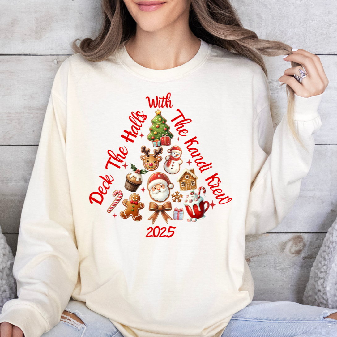 Deck The Halls With The Kandi Krew long sleeves graphic T-shirt Design 5