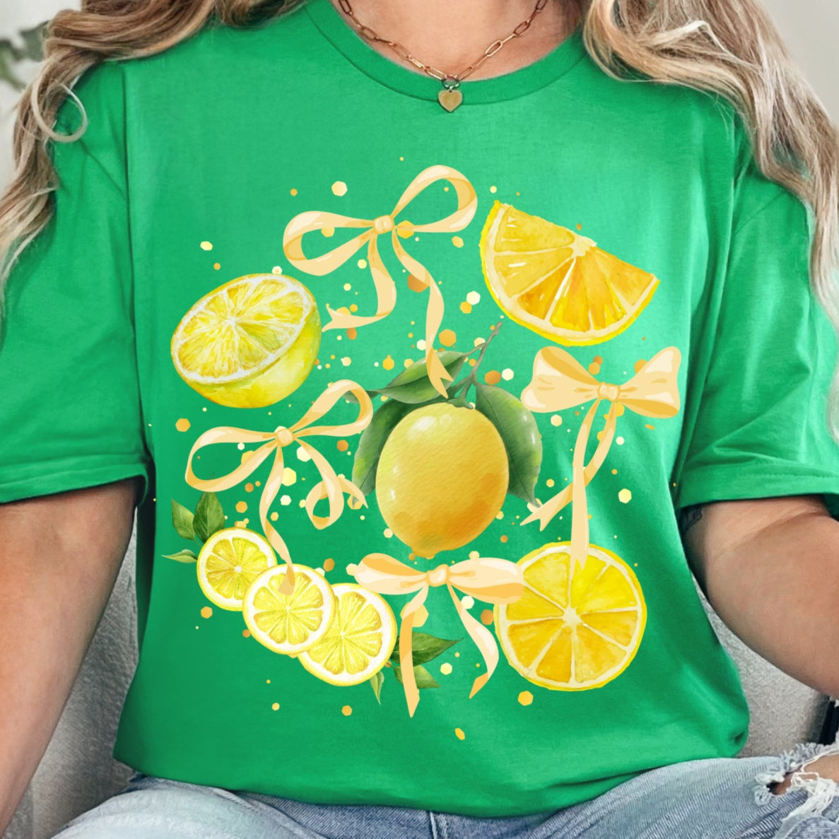 Irish green Gildan Softstyle lemon graphic T-shirt