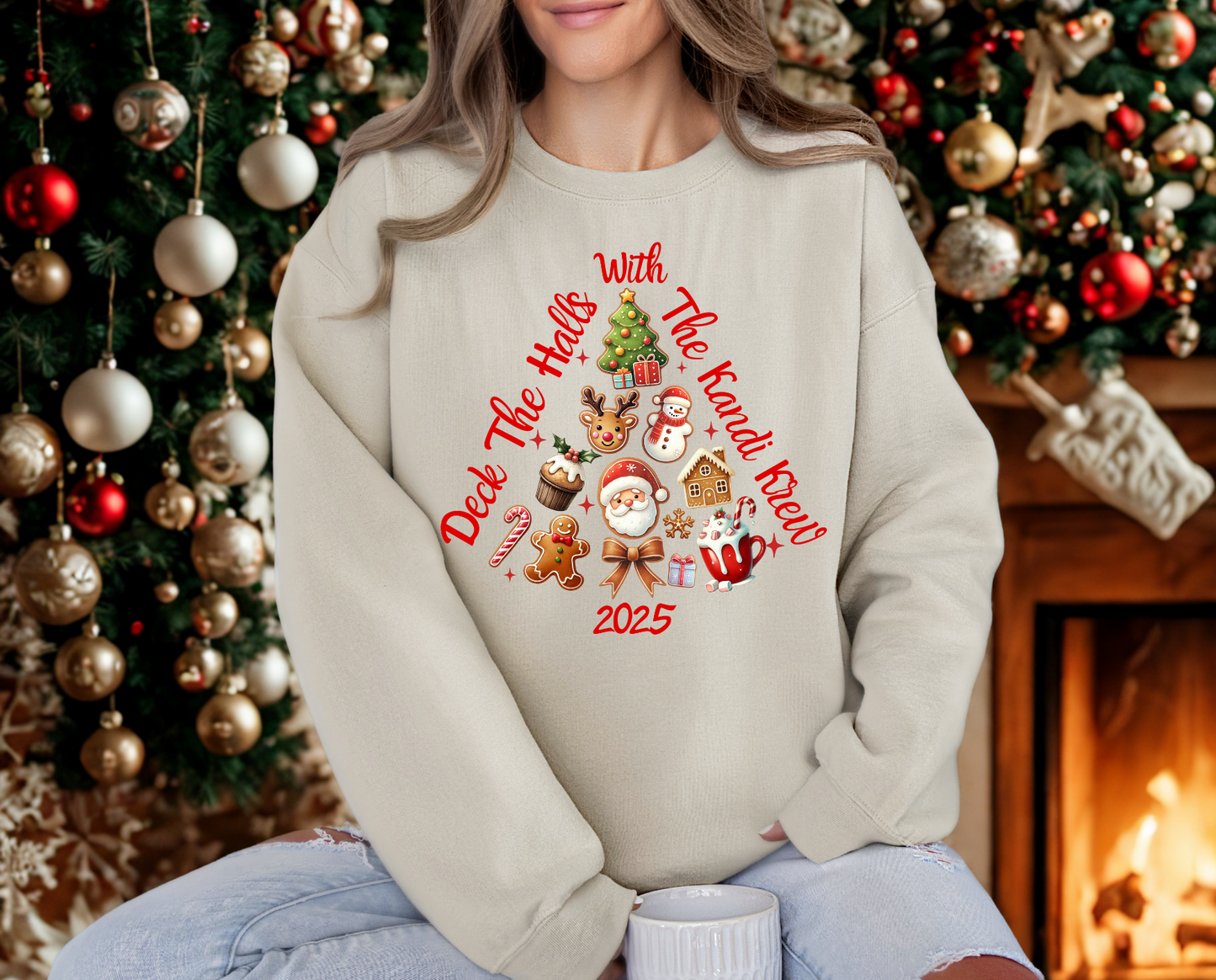 Deck The Halls With The Kandi Krew graphic crewneck sweatshirt Design 3