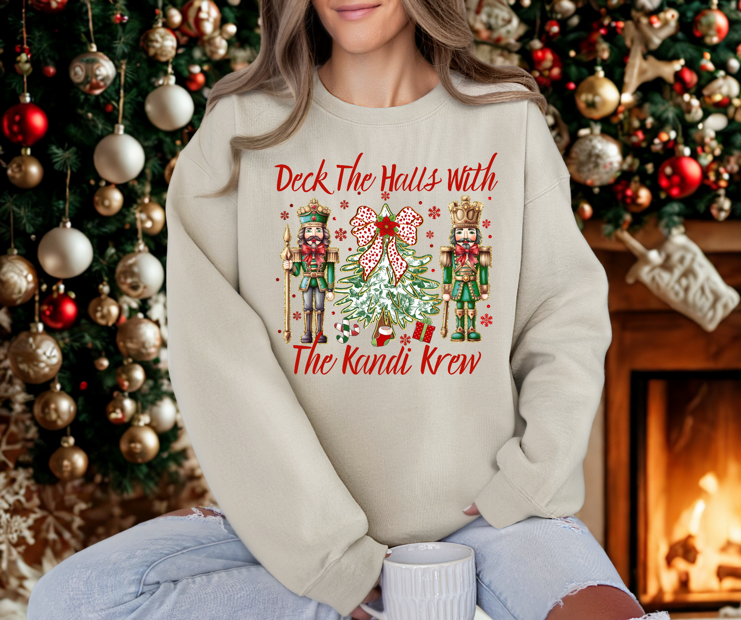 Deck The Halls With The Kandi Krew graphic crewneck sweatshirt Design 1