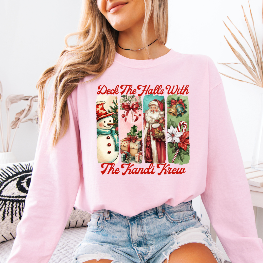 Deck The Halls With The Kandi Krew long sleeves graphic T-shirt Design 3