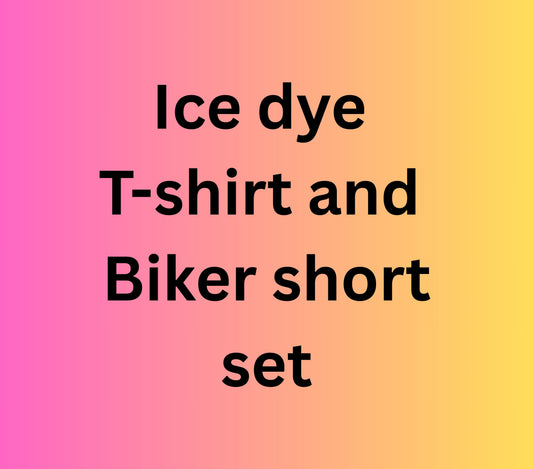 Ice dye T-shirt and Biker short set
