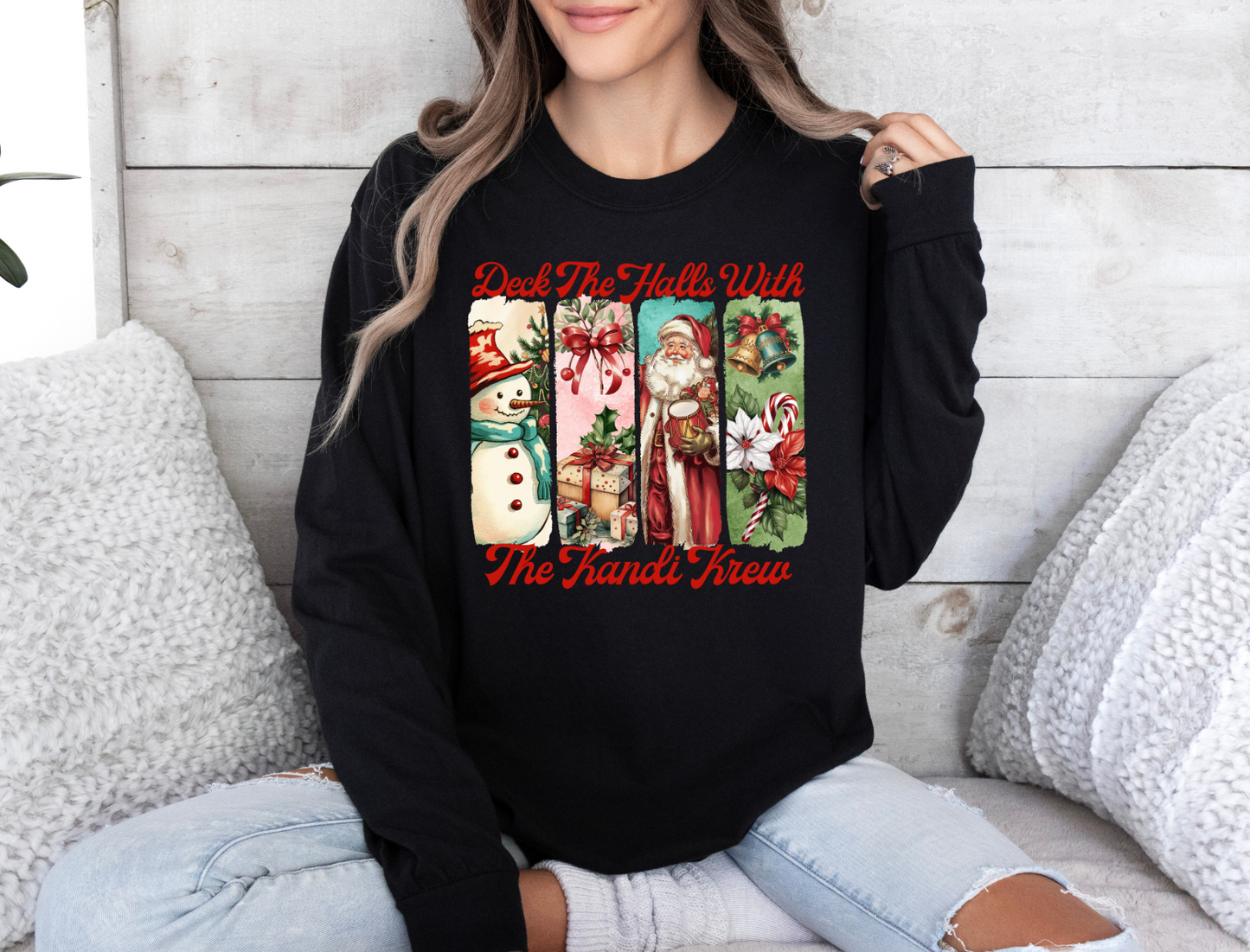 Deck The Halls With The Kandi Krew long sleeves graphic T-shirt Design 3