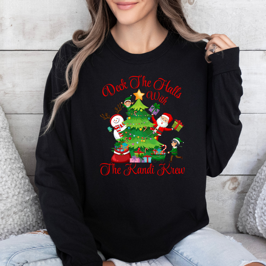 Deck The Halls With The Kandi Krew long sleeves graphic T-shirt Design 2