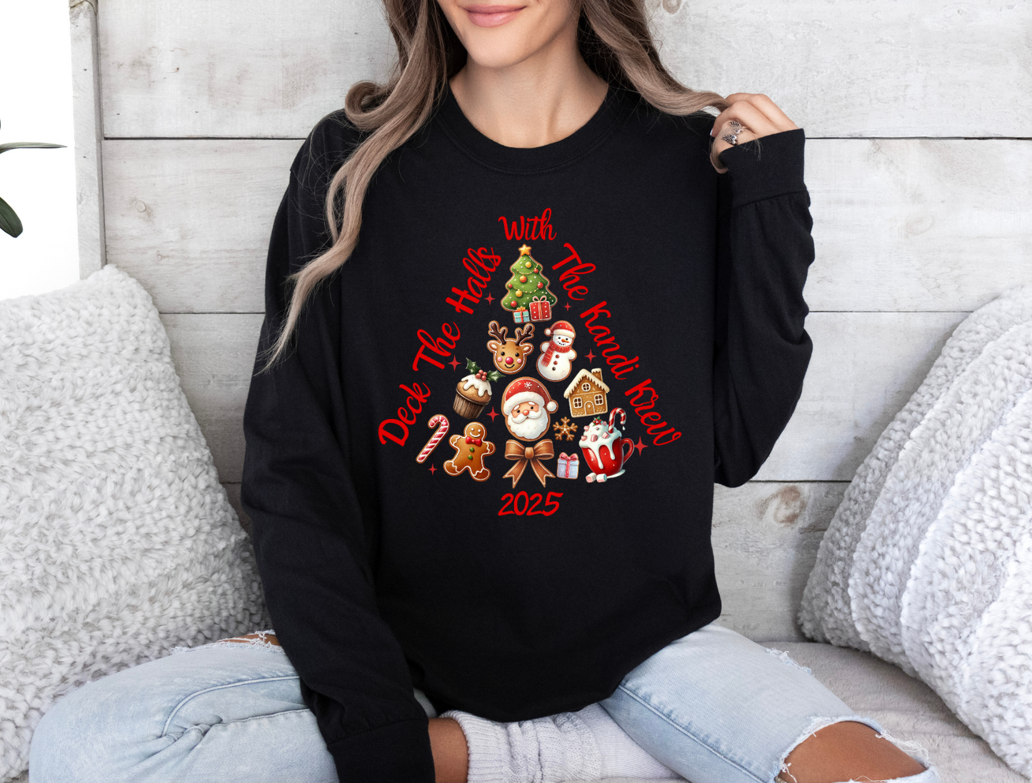 Deck The Halls With The Kandi Krew long sleeves graphic T-shirt Design 5