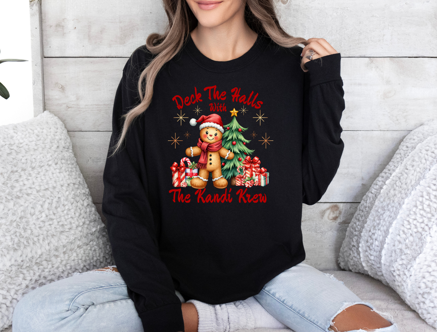 Deck The Halls With The Kandi Krew long sleeves graphic T-shirt Design 4