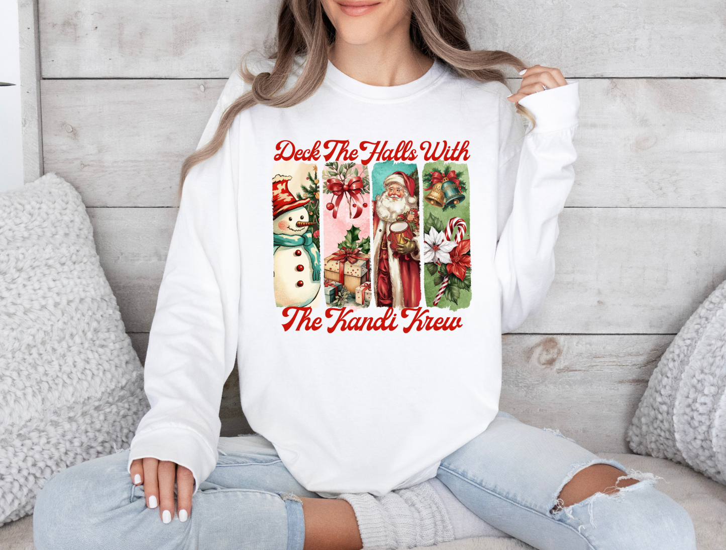 Deck The Halls With The Kandi Krew long sleeves graphic T-shirt Design 3