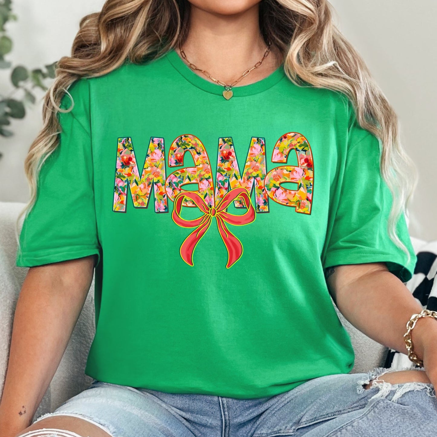 Irish Green Gildan Softstyle Mama Graphic T-shirt