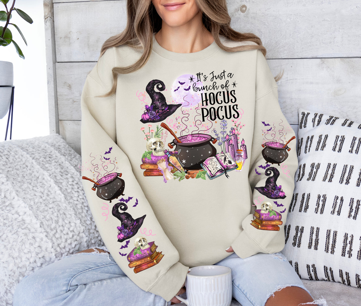Gildan Witch Sweatshirt with sleeve and front design