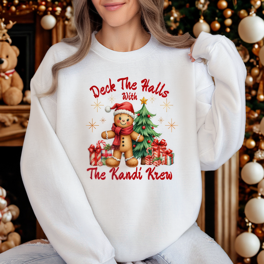 Deck The Halls With The Kandi Krew graphic crewneck sweatshirt Design 2