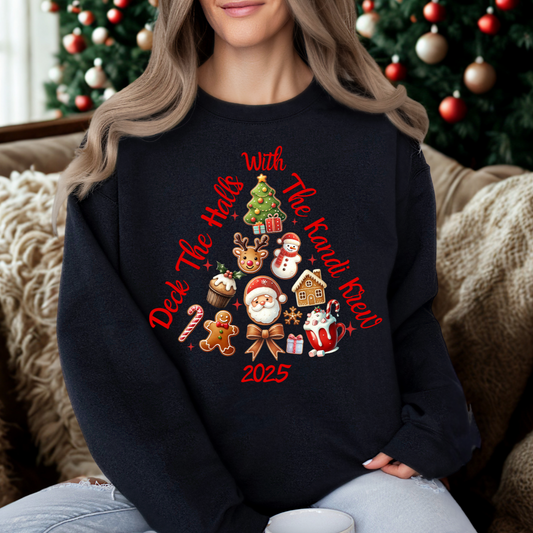 Deck The Halls With The Kandi Krew graphic crewneck sweatshirt Design 3