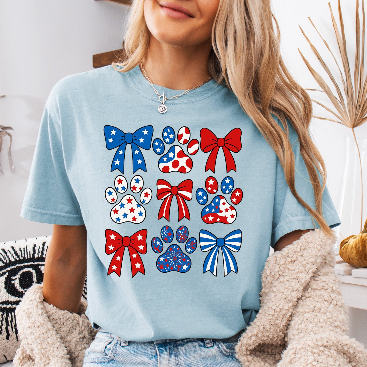 Chambray Comfort Colors Patriotic graphic T-shirt