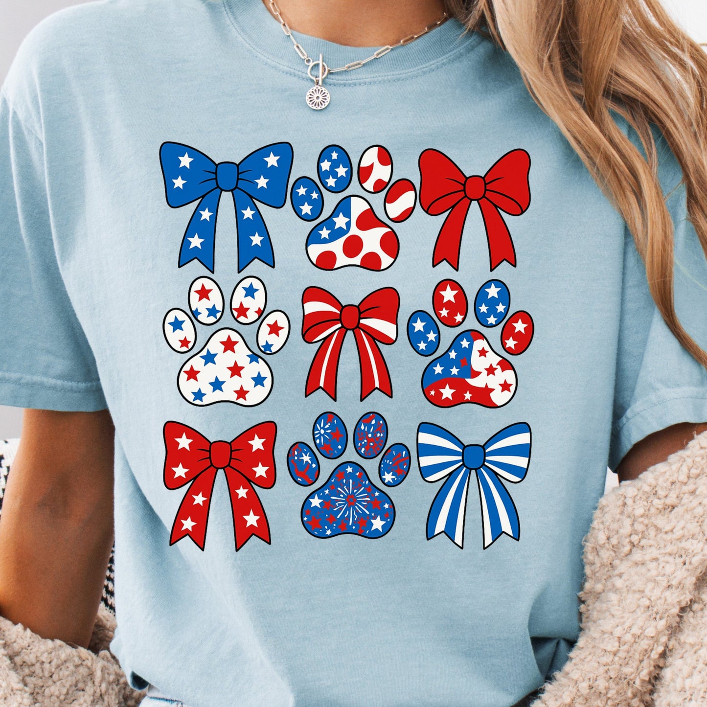 Chambray Comfort Colors Patriotic graphic T-shirt