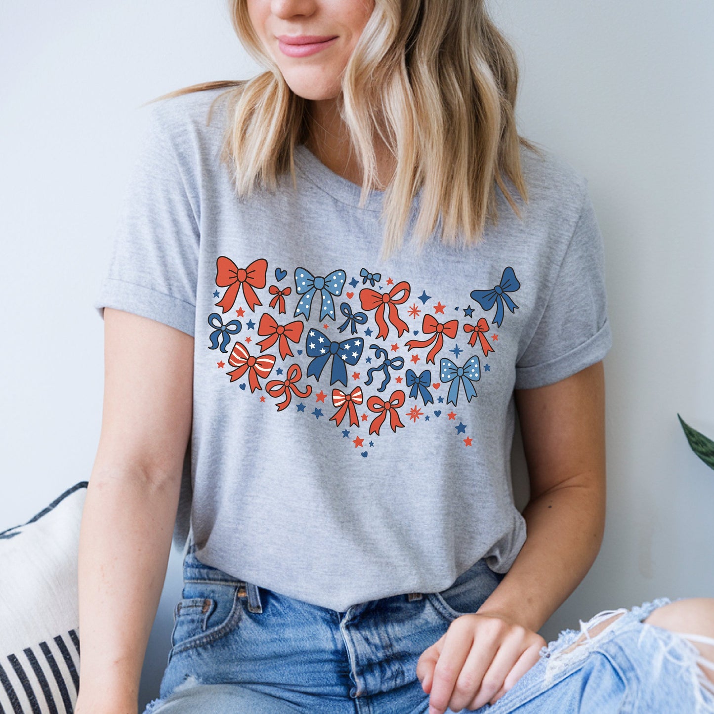 Sport Grey Gildan Softstyle America bow map graphic T-shirt