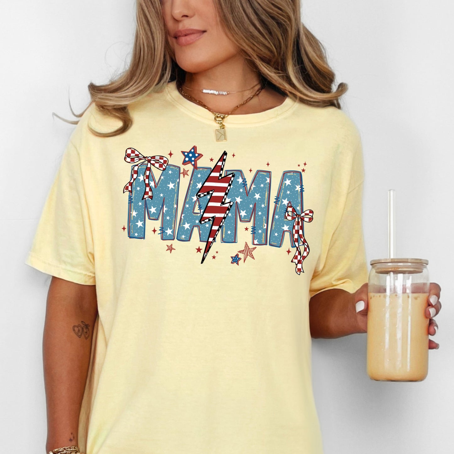 Butter Comfort Colors Mama Patriotic graphic T-shirt