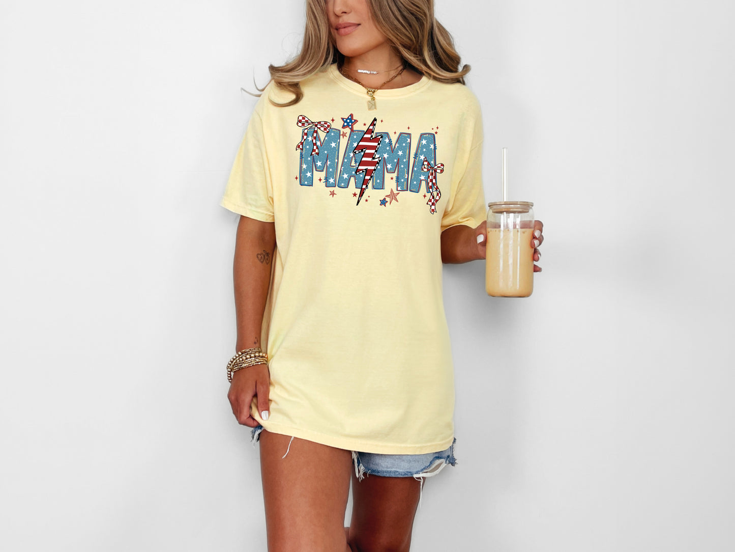 Butter Comfort Colors Mama Patriotic graphic T-shirt