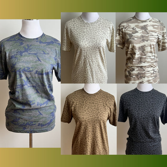 Leopard or camo t-shirts