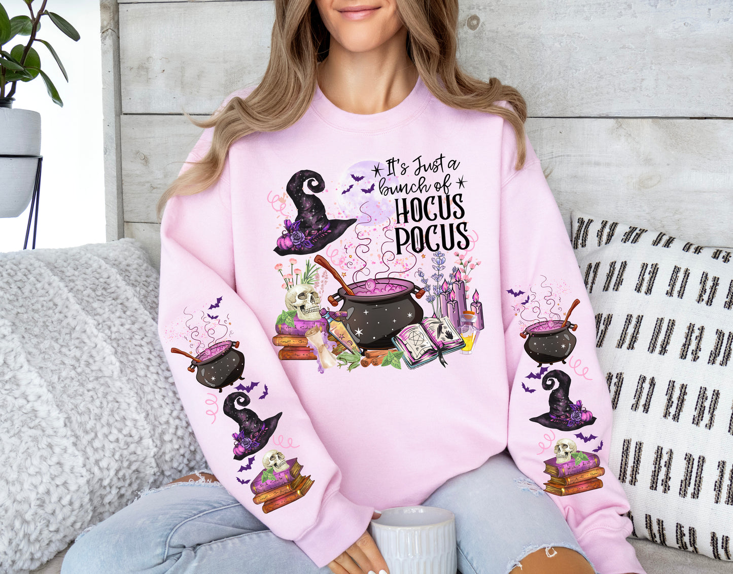 Gildan Witch Sweatshirt with sleeve and front design