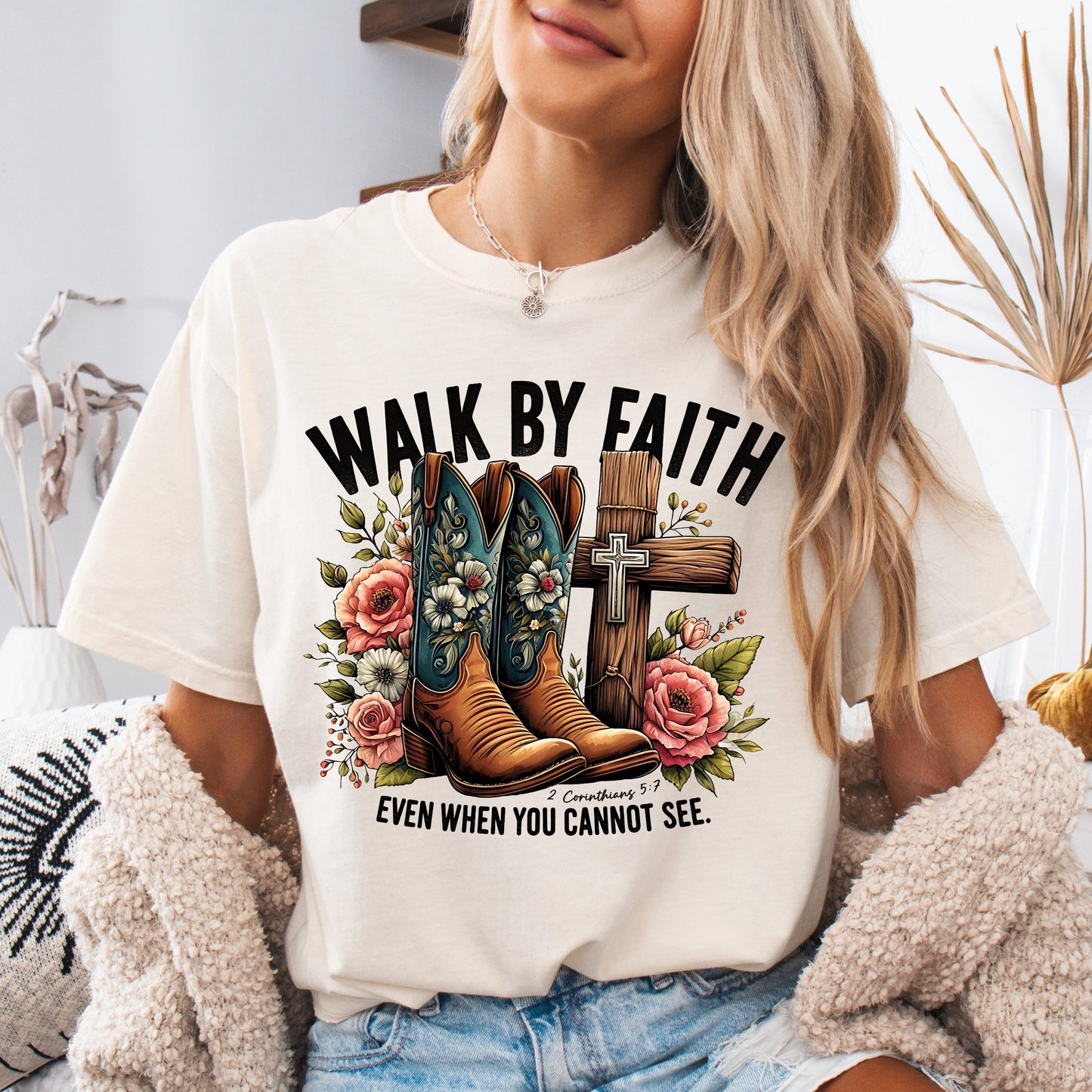 Ivory Comfort Colors Faith Graphic T-shirt