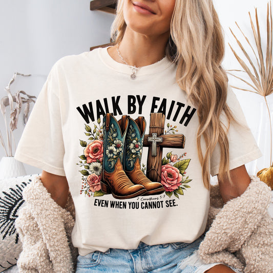 Ivory Comfort Colors Faith Graphic T-shirt
